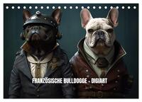 Französische Bulldogge KI Digiart (Tischkalender 2025 DIN A5 quer), CALVENDO Monatskalender