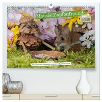 Mausis Zapfenfreunde (hochwertiger Premium Wandkalender 2026 DIN A2 quer), Kunstdruck in Hochglanz