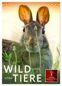 Wildtiere - schön und scheu (Tischkalender 2025 DIN A5 hoch), CALVENDO Monatskalender