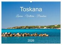 Toskana. Livorno - Volterra - Piombino (Wandkalender 2026 DIN A2 quer), CALVENDO Monatskalender