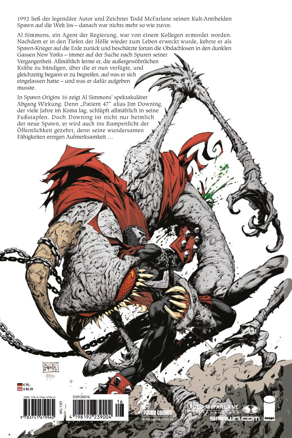 Rückseitencover Spawn Origins Collection