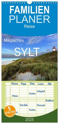 Familienplaner 2025 - Magisches Sylt mit 5 Spalten (Wandkalender, 21 x 45 cm) CALVENDO