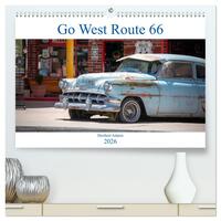 Go west Route 66 (hochwertiger Premium Wandkalender 2026 DIN A2 quer), Kunstdruck in Hochglanz