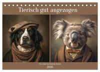Tierisch gut angezogen (Tischkalender 2026 DIN A5 quer), CALVENDO Monatskalender
