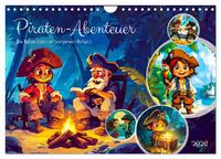 Piraten-Abenteuer - Die Reise zum verborgenen Schatz (Wandkalender 2026 DIN A4 quer), CALVENDO Monatskalender