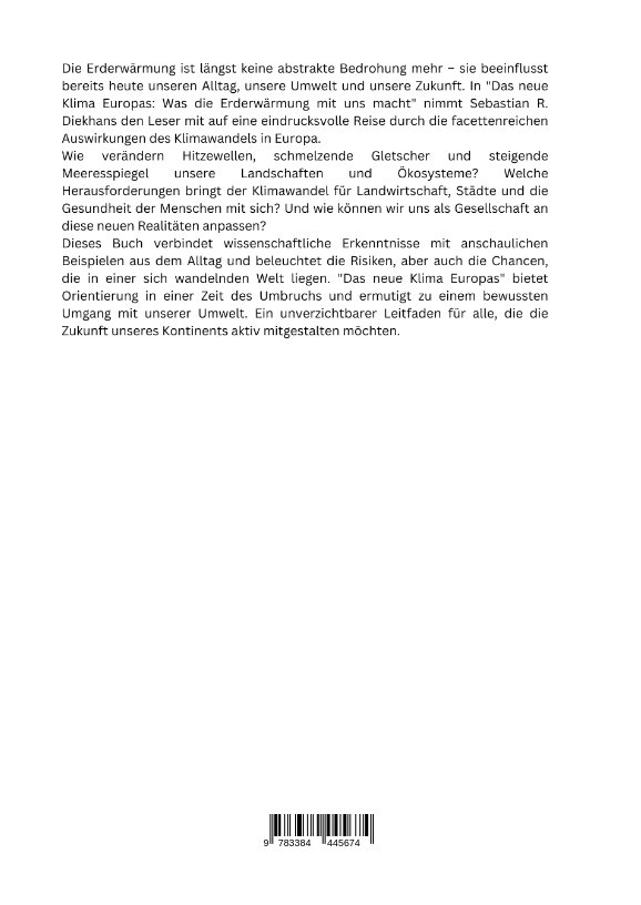 Rückseitencover Das neue Klima Europas: Was die Erderwärmung mit uns macht