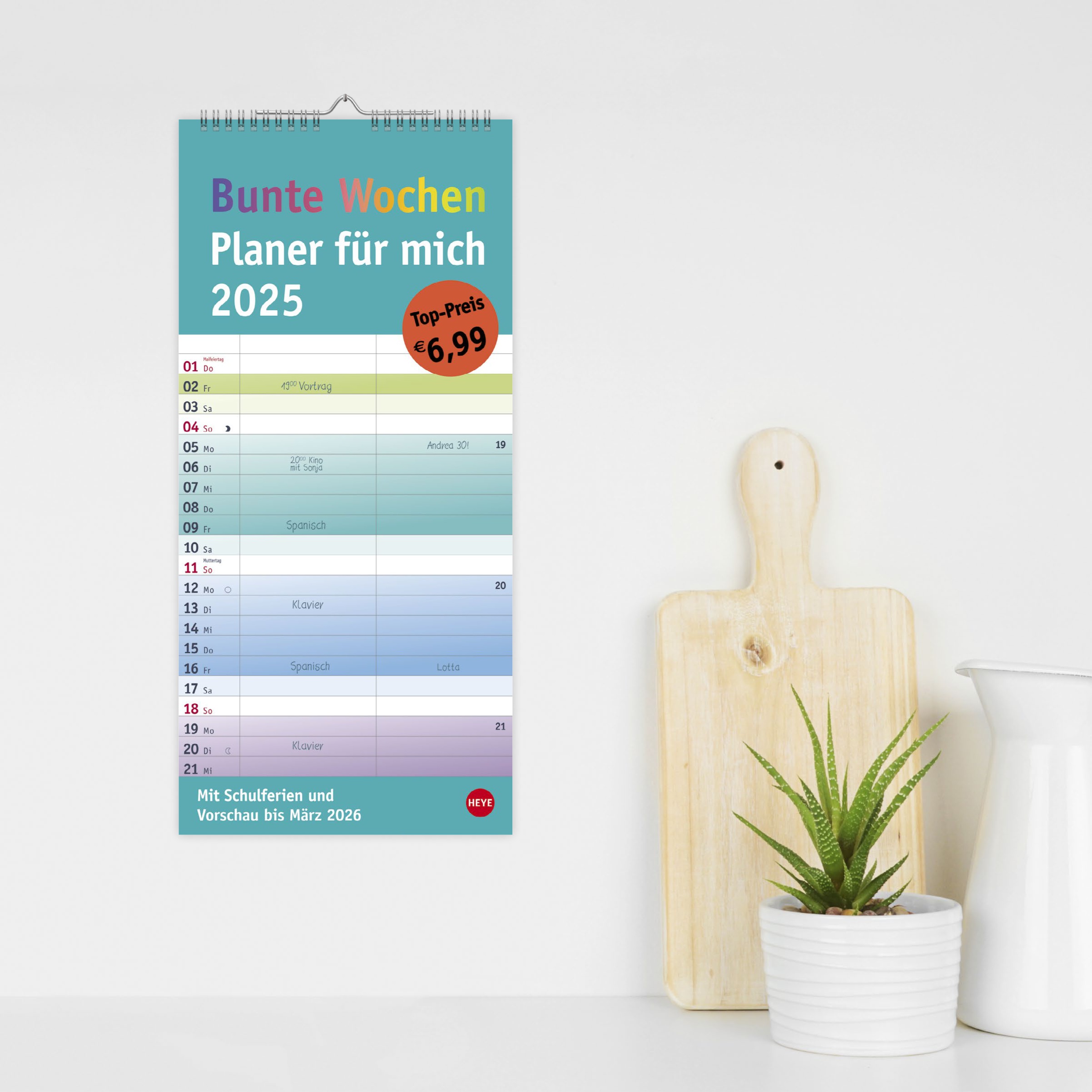 Bunte Wochen Planer für mich 2025