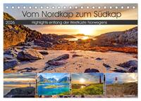 Vom Nordkap zum Südkap (Tischkalender 2026 DIN A5 quer), CALVENDO Monatskalender