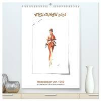 FIGURINEN 2026 - Modedesign von 1949 - Zeichnungen von Elina Ruffinengo (hochwertiger Premium Wandkalender 2026 DIN A2 hoch), Kunstdruck in Hochglanz