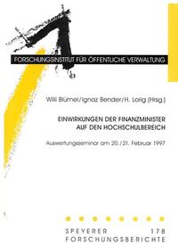 Einwirkungen der Finanzminister auf den Hochschulbereich
