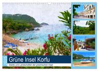 Grüne Insel Korfu - Städte und Landschaften der griechischen Insel (Wandkalender 2025 DIN A3 quer), CALVENDO Monatskalender