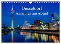 Düsseldorf - Ansichten am Abend (Wandkalender 2025 DIN A4 quer), CALVENDO Monatskalender