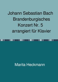 Vorderes Coverbild Johann Sebastian Bach Brandenburgisches Konzert Nr. 5 arrangiert für Klavier