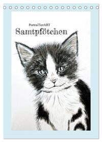 PortraiTierART Samtpfötchen (Tischkalender 2025 DIN A5 hoch), CALVENDO Monatskalender