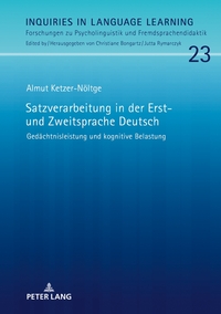 Vorderes Coverbild Satzverarbeitung in der Erst- und Zweitsprache Deutsch