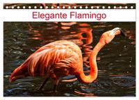 Elegante Flamingo (Tischkalender 2025 DIN A5 quer), CALVENDO Monatskalender