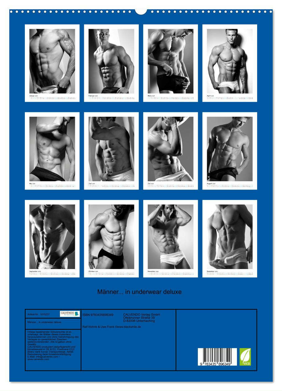 Männer... in underwear deluxe (hochwertiger Premium Wandkalender 2025 DIN A2 hoch), Kunstdruck in Hochglanz