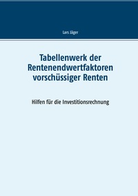 Vorderes Coverbild Tabellenwerk der Rentenendwertfaktoren vorschüssiger Renten
