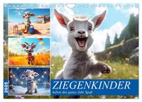Ziegenkinder haben das ganze Jahr Spaß (Wandkalender 2025 DIN A4 quer), CALVENDO Monatskalender