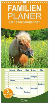 Familienplaner 2026 - Der Pferdekalender mit 5 Spalten (Wandkalender, 21 x 45 cm) CALVENDO