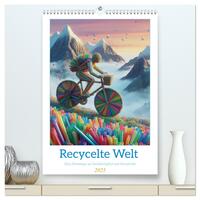 Recycelte Welt - Eine Hommage an Nachhaltigkeit und Kreativität (hochwertiger Premium Wandkalender 2025 DIN A2 hoch), Kunstdruck in Hochglanz