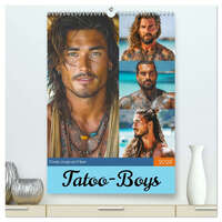 Tatoo-Boys. Coole Jungs am Meer (hochwertiger Premium Wandkalender 2026 DIN A2 hoch), Kunstdruck in Hochglanz