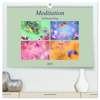Meditation-Schmetterling (hochwertiger Premium Wandkalender 2025 DIN A2 quer), Kunstdruck in Hochglanz