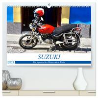 Vorderes Coverbild SUZUKI - Ein japanisches Motorrad in Kuba (hochwertiger Premium Wandkalender 2025 DIN A2 quer), Kunstdruck in Hochglanz