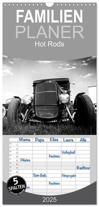 Familienplaner 2025 - Hot Rods mit 5 Spalten (Wandkalender, 21 x 45 cm) CALVENDO