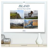 ISLAND, Insel aus Feuer und Eis (hochwertiger Premium Wandkalender 2026 DIN A2 quer), Kunstdruck in Hochglanz