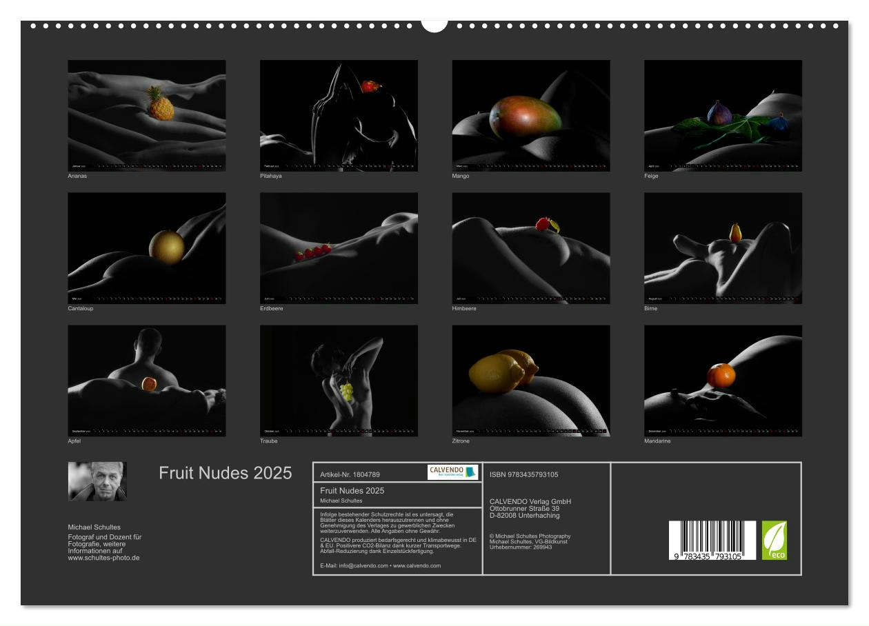 Fruit Nudes 2025 (hochwertiger Premium Wandkalender 2025 DIN A2 quer), Kunstdruck in Hochglanz