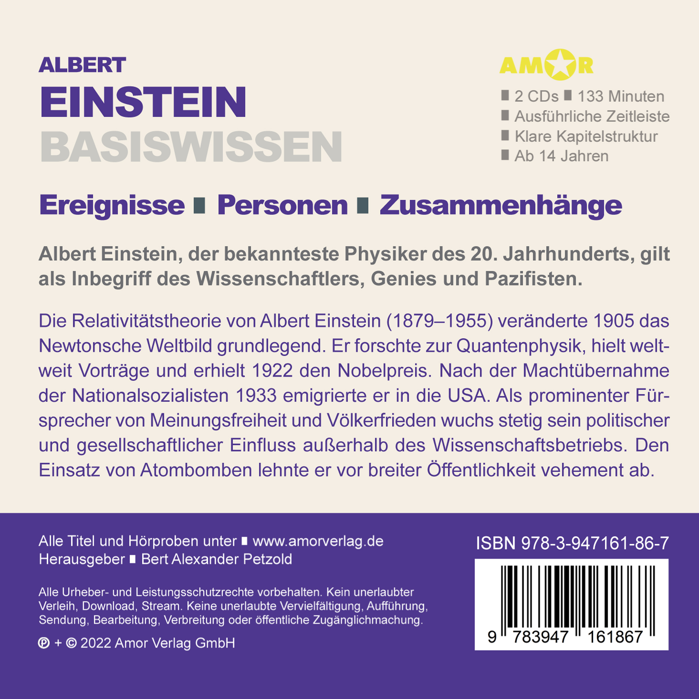 Rückseitencover Albert Einstein (2 CDs) – Basiswissen