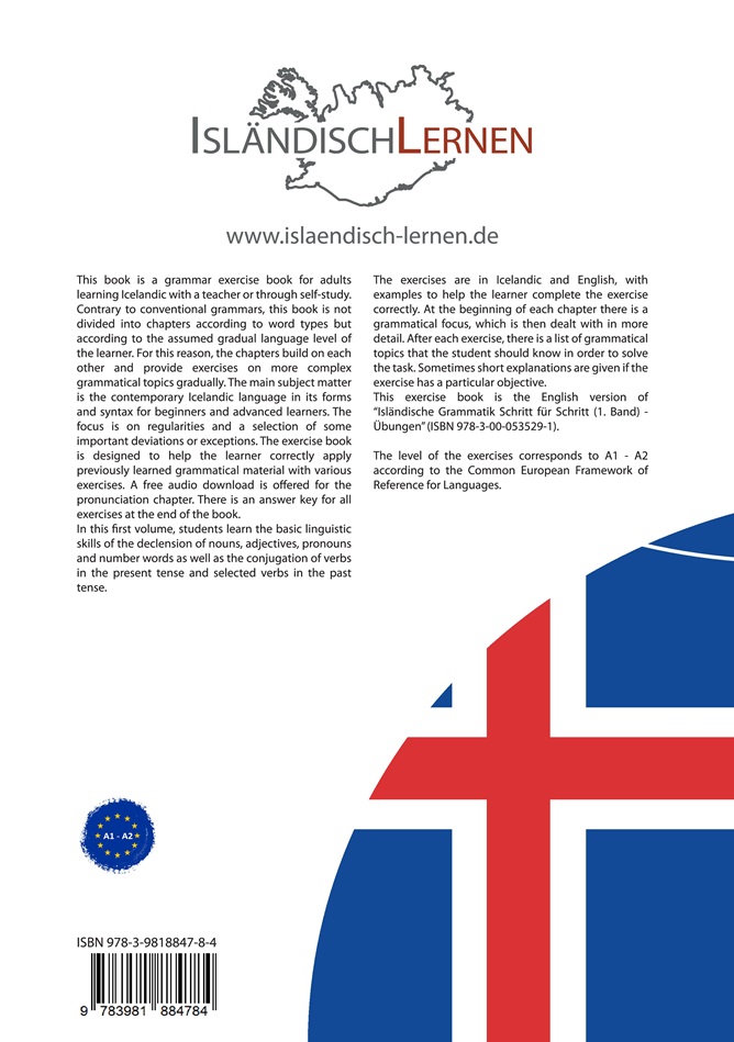 Rückseitencover Icelandic Grammar Step by Step