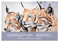 Kunstkalender - Aquarell. Eine gute Zeit zum Malen (Tischkalender 2025 DIN A5 quer), CALVENDO Monatskalender