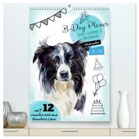 Vorderes Coverbild B-DAY PLANER - Aquarell Hunderassen - Für Termine, Geschenke, Eventdetails & mehr (hochwertiger Premium Wandkalender 2026 DIN A2 hoch), Kunstdruck in Hochglanz