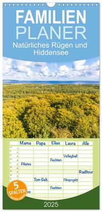 Familienplaner 2025 - Natürliches Rügen und Hiddensee mit 5 Spalten (Wandkalender, 21 x 45 cm) CALVENDO