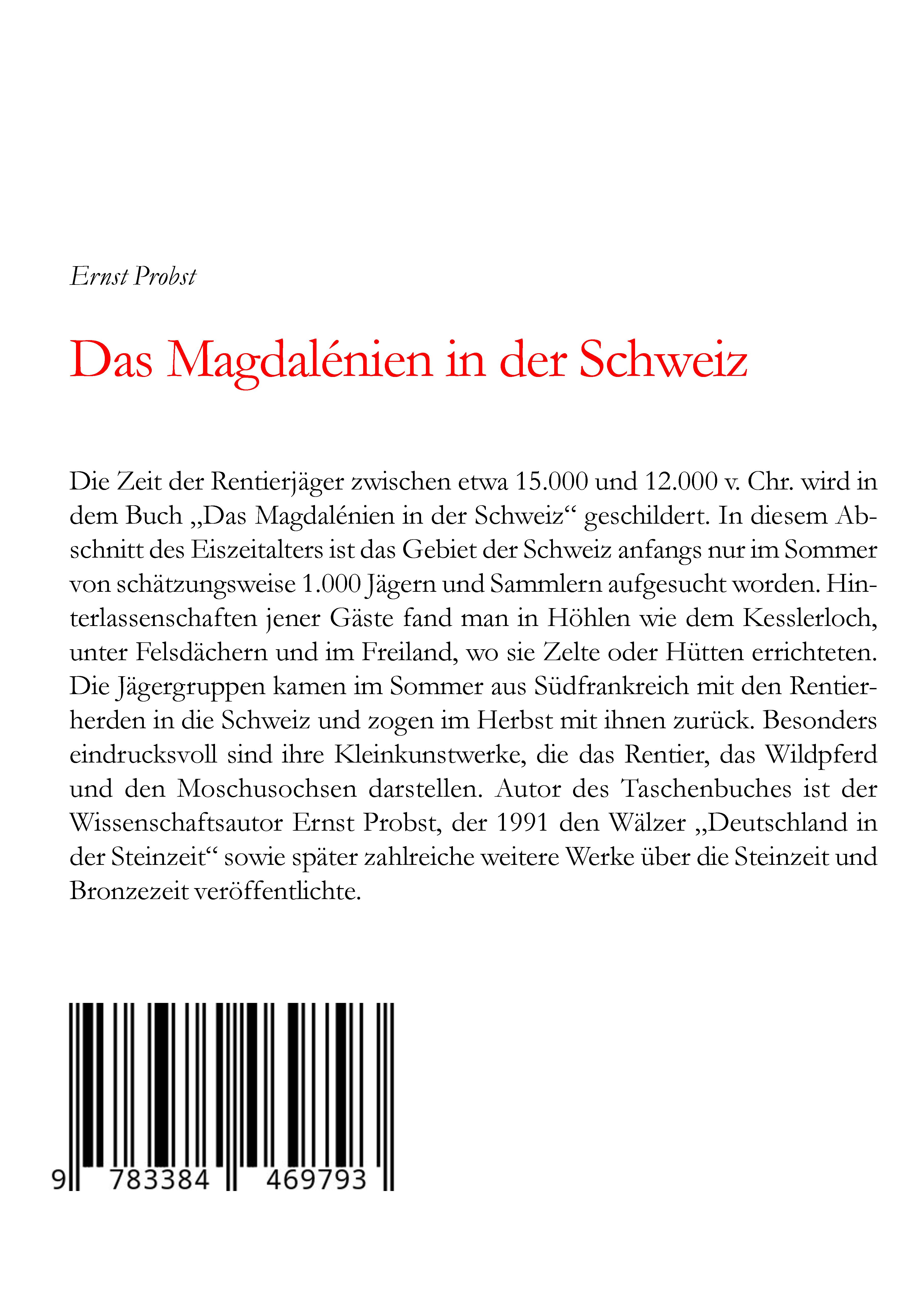 Rückseitencover Das Magdalénien in der Schweiz