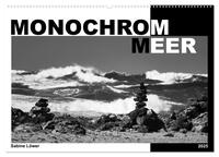 Monochrom Meer (Wandkalender 2025 DIN A2 quer), CALVENDO Monatskalender