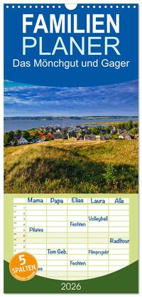 Familienplaner 2026 - Das Mönchgut und Gager mit 5 Spalten (Wandkalender, 21 x 45 cm) CALVENDO