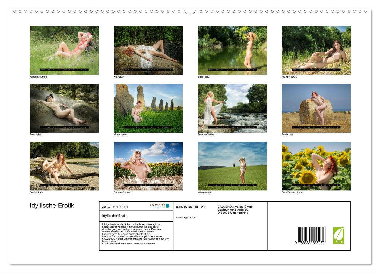 Idyllische Erotik (hochwertiger Premium Wandkalender 2025 DIN A2 quer), Kunstdruck in Hochglanz