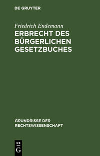 Vorderes Coverbild Erbrecht des Bürgerlichen Gesetzbuches