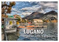 Lugano - Perle im Tessin (Wandkalender 2025 DIN A2 quer), CALVENDO Monatskalender