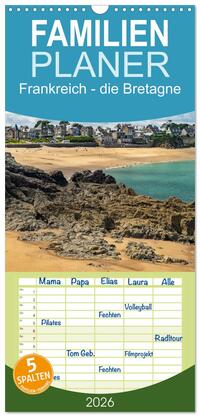 Familienplaner 2026 - Frankreich - die Bretagne mit 5 Spalten (Wandkalender, 21 x 45 cm) CALVENDO