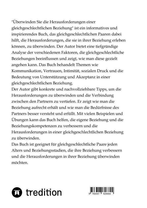 Rückseitencover Überwinden Sie die Herausforderungen einer gleichgeschlechtlichen Beziehung