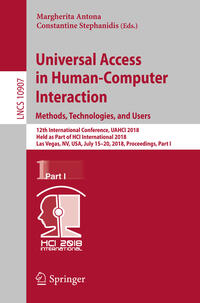 Vorderes Coverbild Universal Access in Human-Computer Interaction. Methods, Technologies, and Users