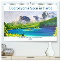 Oberbayerns Seen in Farbe - mit Pinsel und Farbe an den Ufern bayerischer Seen (hochwertiger Premium Wandkalender 2025 DIN A2 quer), Kunstdruck in Hochglanz