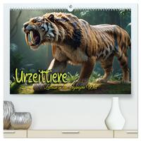 Urzeittiere - Zeitreise in eine vergangene Welt (hochwertiger Premium Wandkalender 2025 DIN A2 quer), Kunstdruck in Hochglanz