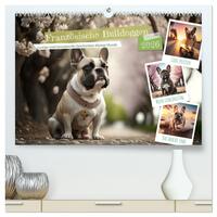 Französische Bulldoggen (hochwertiger Premium Wandkalender 2026 DIN A2 quer), Kunstdruck in Hochglanz