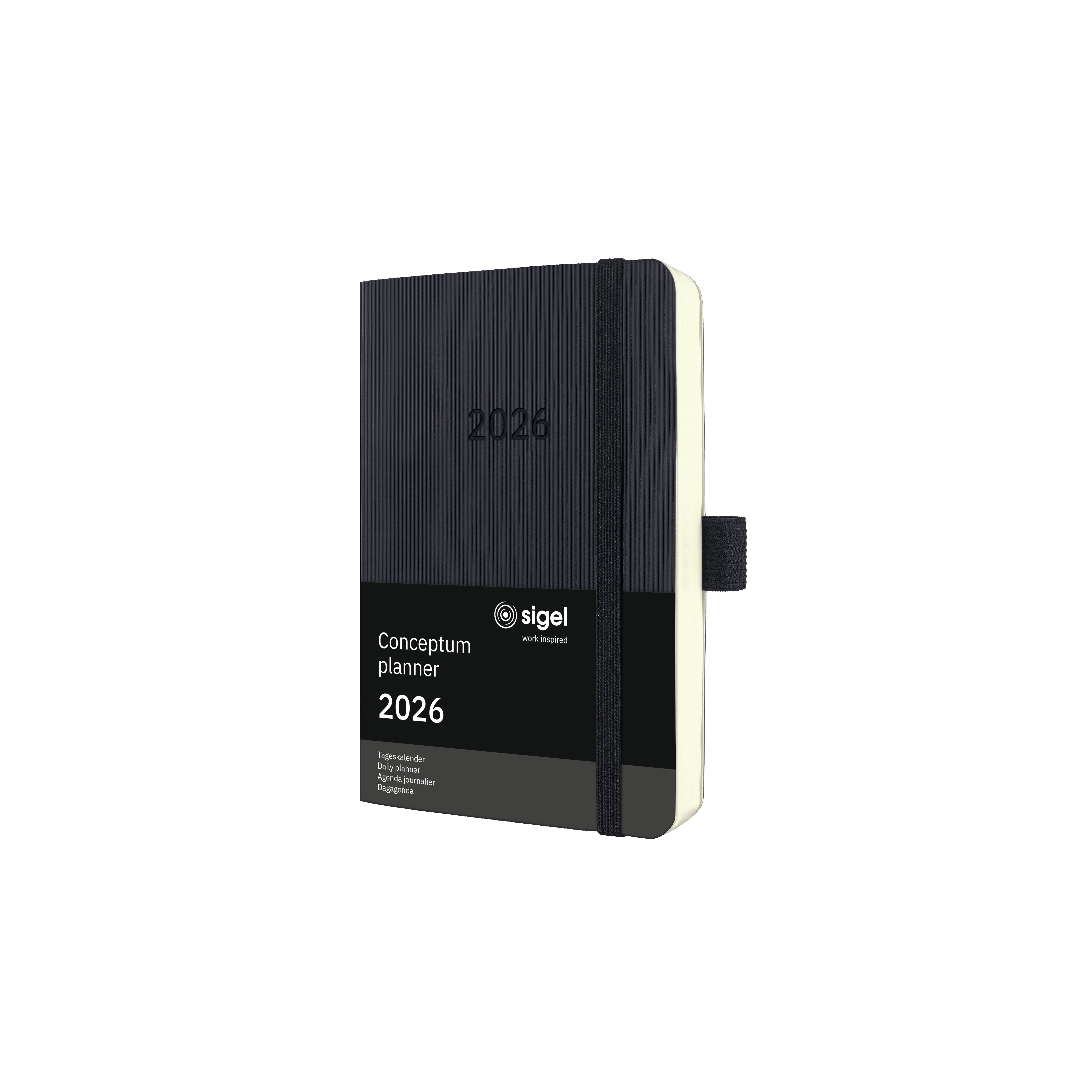 SIGEL C2621 Tageskalender Conceptum 2026, ca. A6, , schwarz