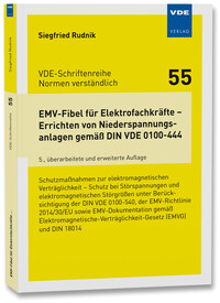 Vorderes Coverbild EMV-Fibel für Elektrofachkräfte – Errichten von Niederspannungsanlagen gemäß DIN VDE 0100-444